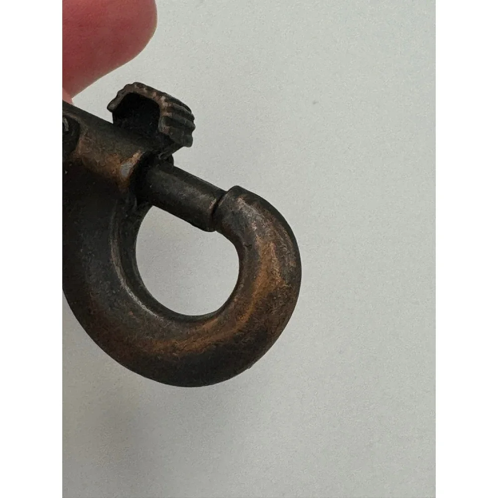 Vintage Leather Belt Loop Key Fob Swivel Snap Hook USA Stamped Hardware Black